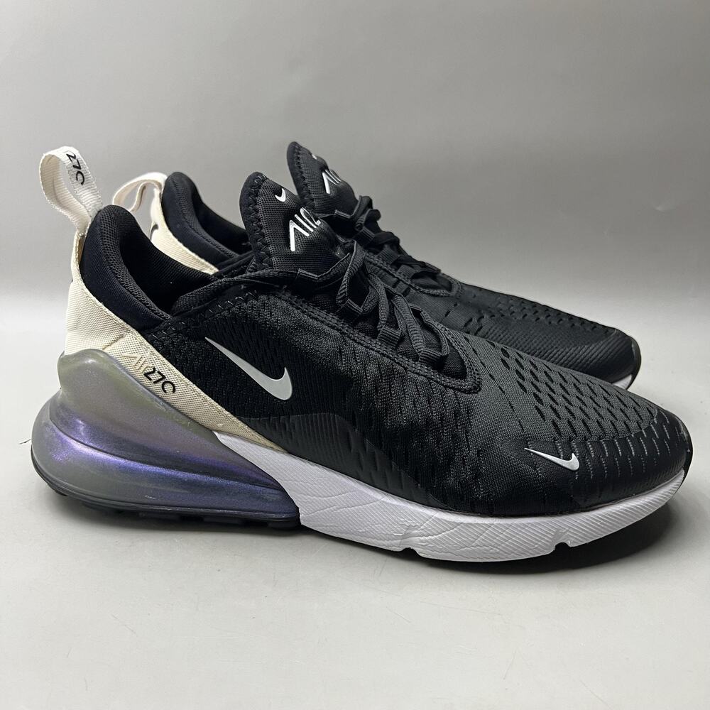Nike Air Max 270 Running Shoes Women Size 10 Black Comfort Cushion Low Sneakers